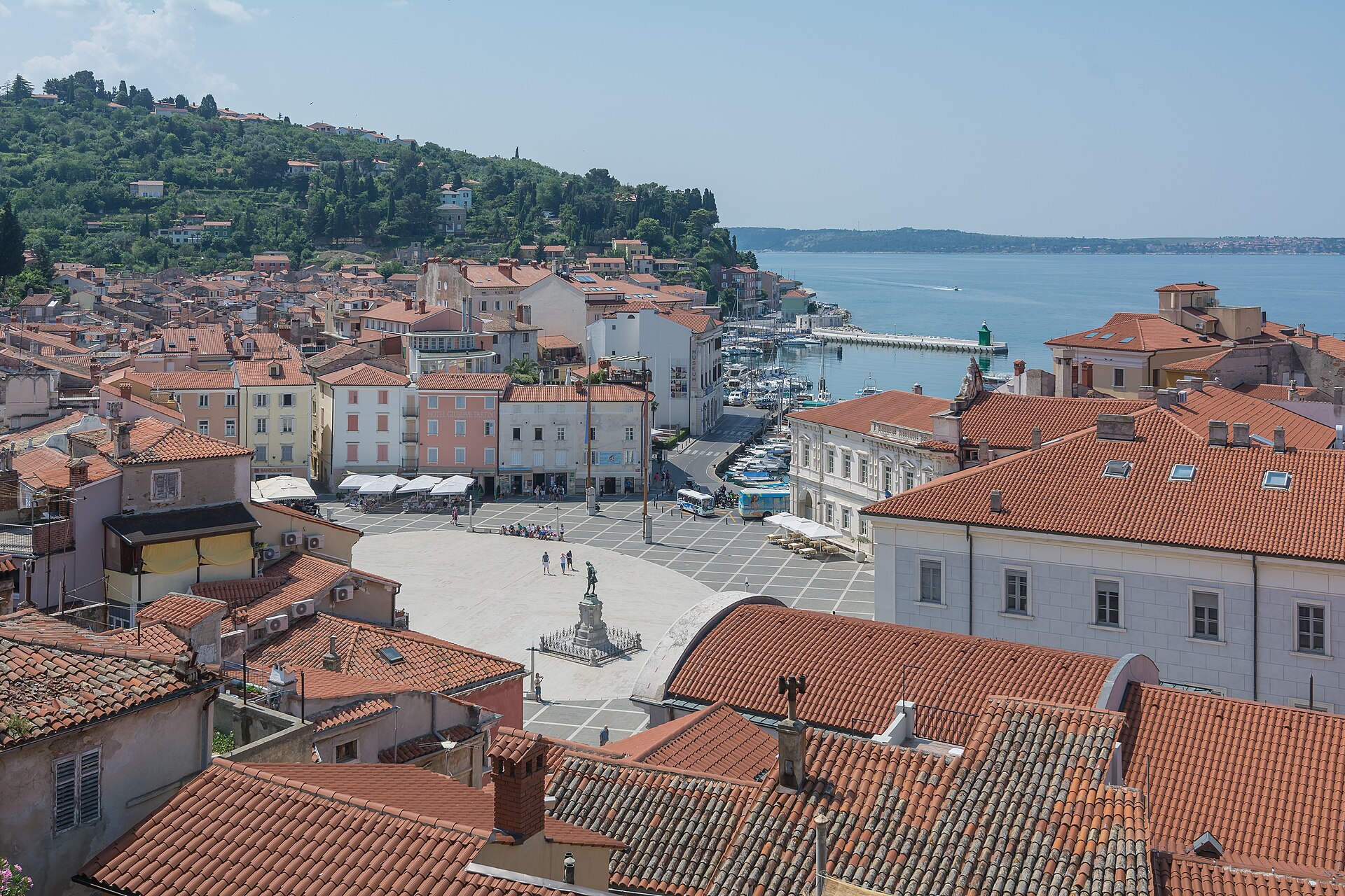 Piran harbour viewed from St George's Church, Slovenia